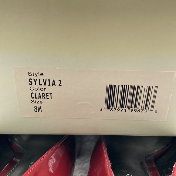 Liz Claiborne NEW IN BOX Vintage Style Sylvia Claret Heels Sz 8 - Picture 8 of 9